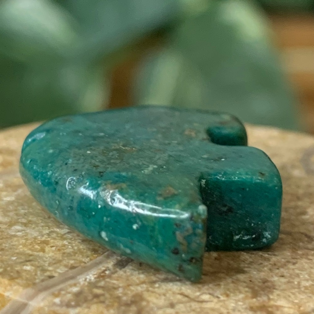 Chrysocolla Bear Fetish Bead Native American Zuni Style Top Drilled Animal 1” - Picture 8 of 15